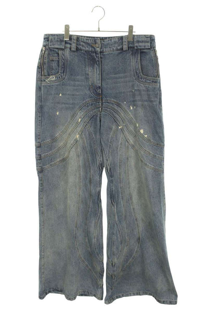 NO/FAITH STUDIOS Wave Heavy Denim Baggy Stitch Blue Size 36