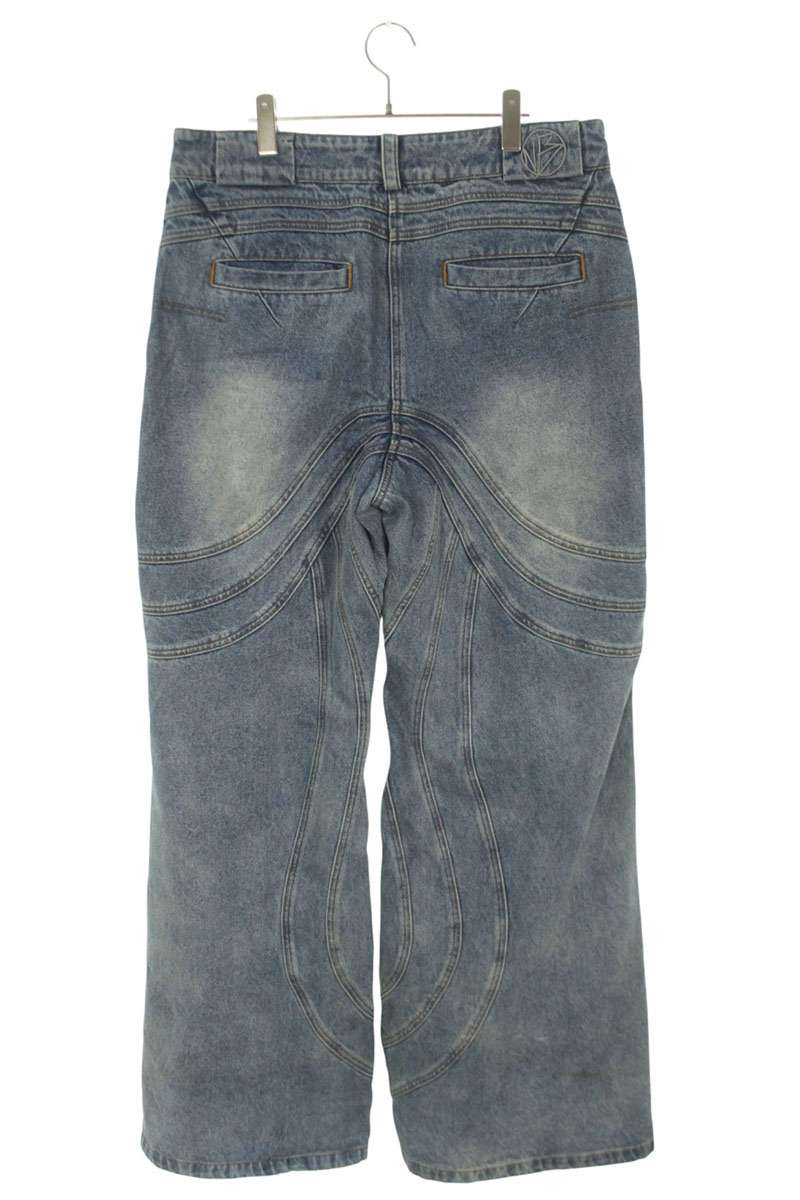 NO/FAITH STUDIOS Wave Heavy Denim Baggy Stitch Blue Size 36