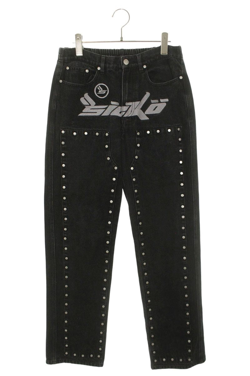 AFB x SICKO Studded Logo Embroidered Denim Pants Size 34