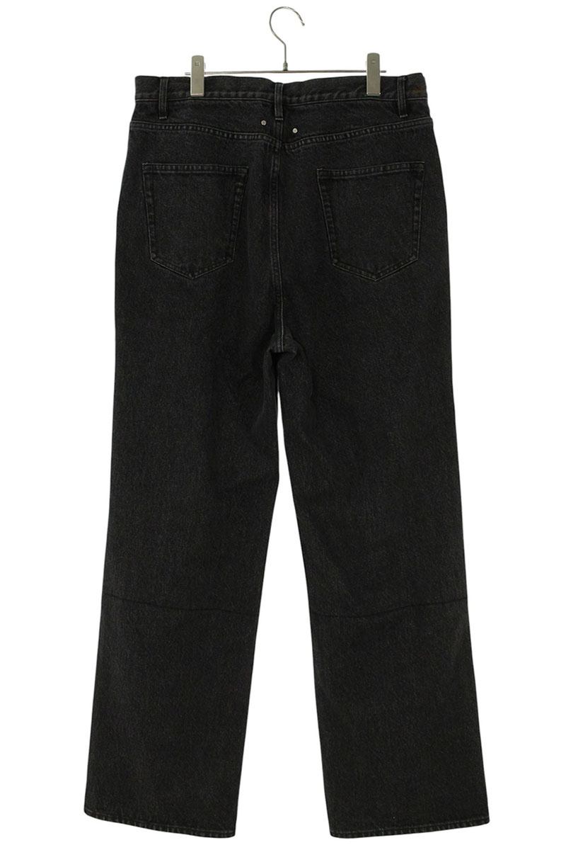 SHERMER ACADEMY 24FW Washed Denim w/ Faux Leather Size 34