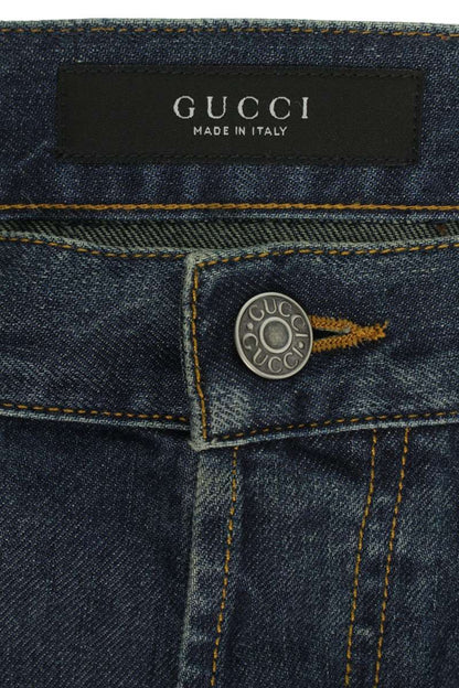 GUCCI Horsebit Detail Denim Pants Blue Size 32