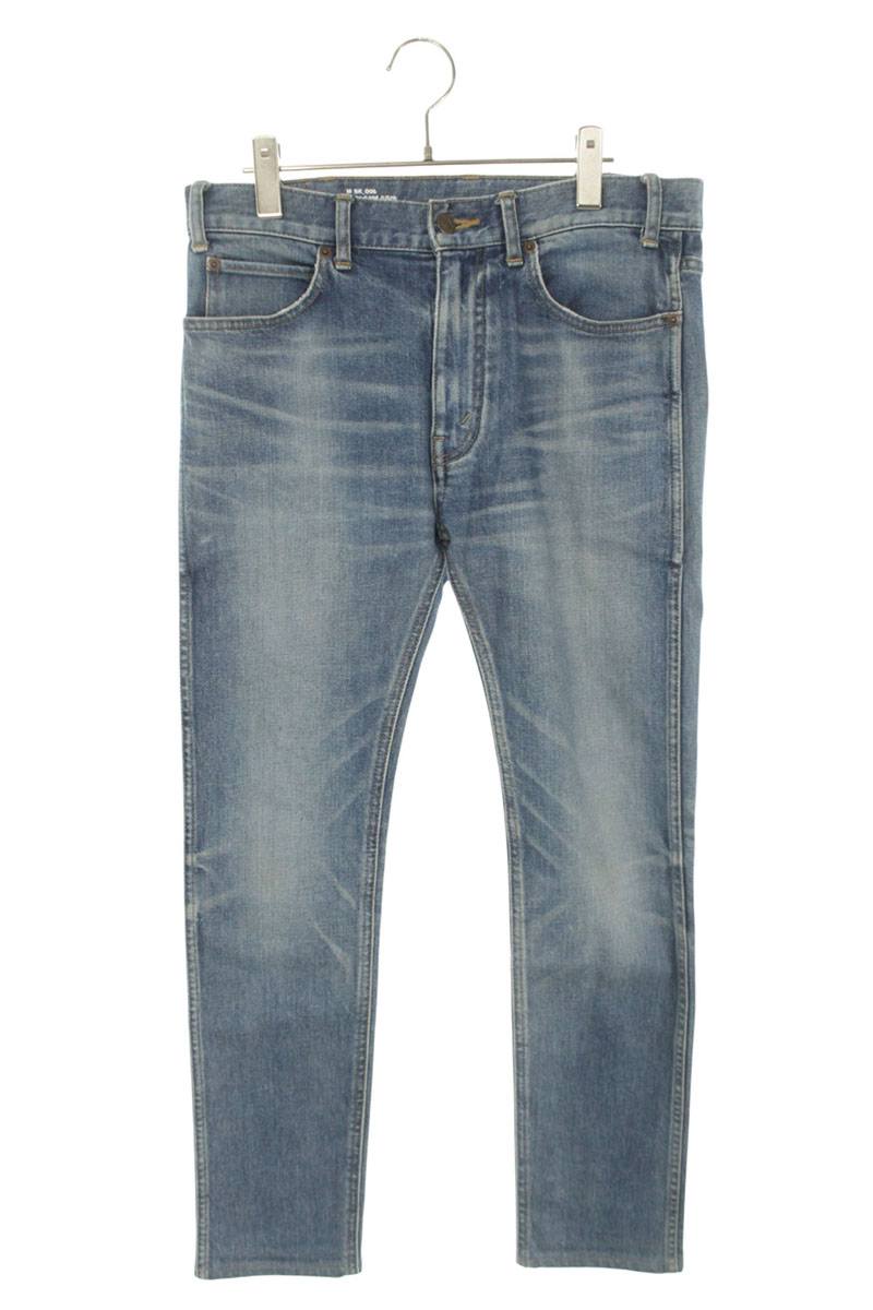 CELINE Washed Stretch Skinny Denim Pants Blue Size 30