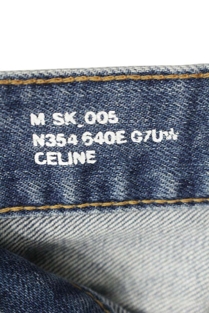 CELINE Washed Stretch Skinny Denim Pants Blue Size 30