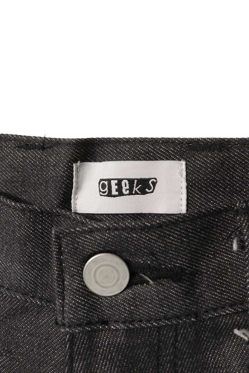 GEEKS Baggy Wide Denim Pants Black Size 30