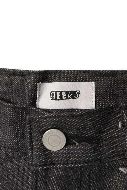 GEEKS Baggy Wide Denim Pants Black Size 30
