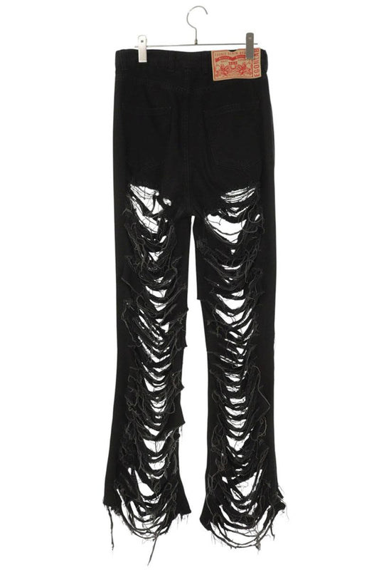 EGONLAB Distressed Denim Pants Black Size 30
