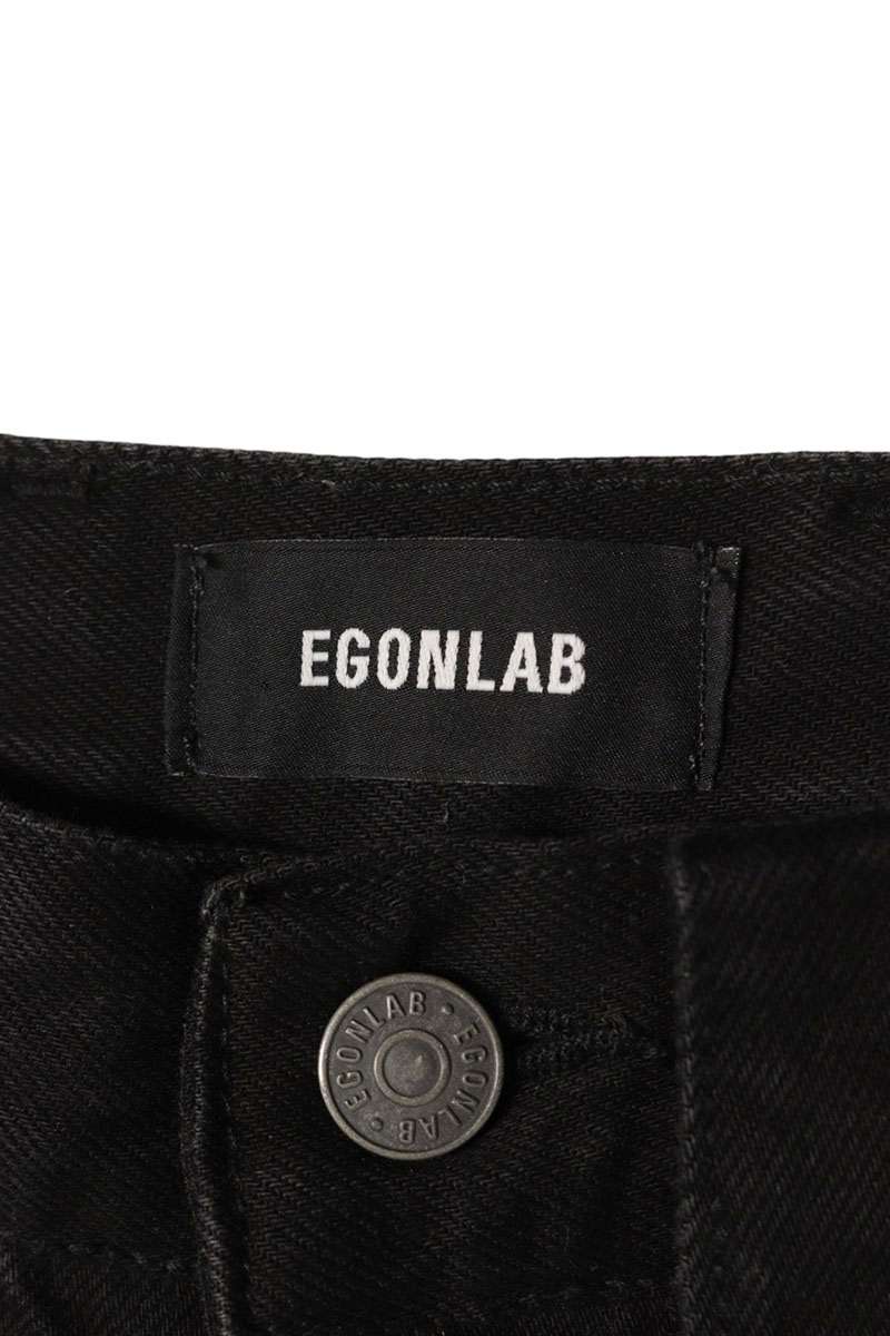 EGONLAB Distressed Denim Pants Black Size 30