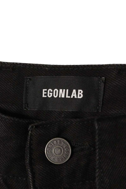 EGONLAB Distressed Denim Pants Black Size 30