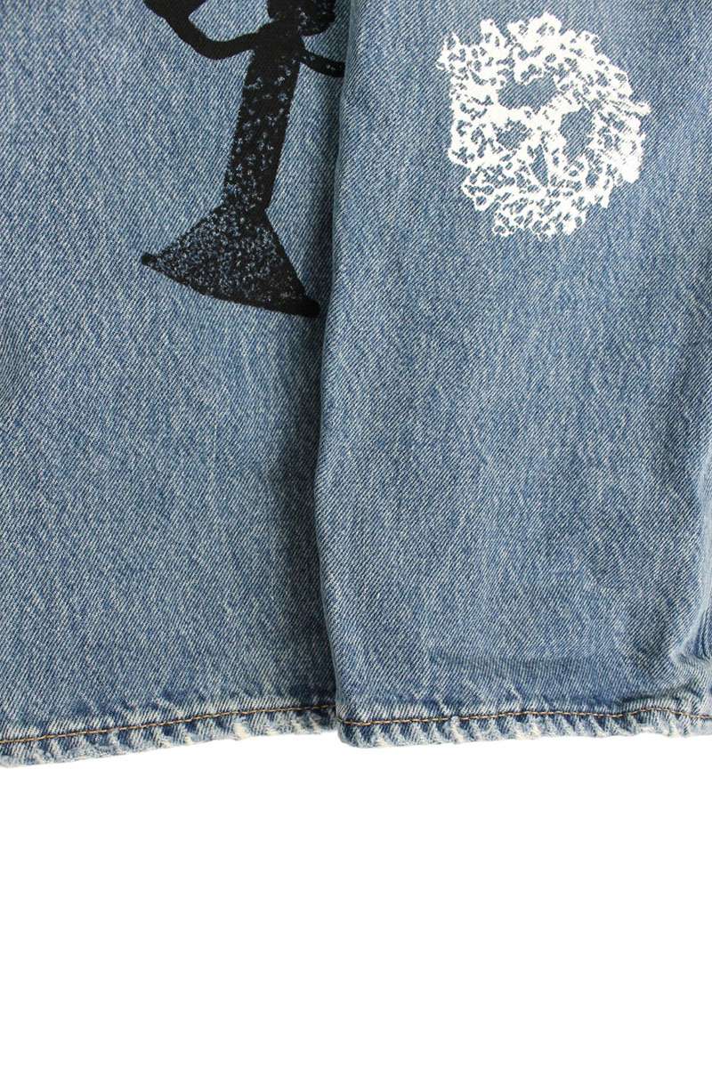 DENIM TEARS Flower Candle Print Distressed Denim Size 32