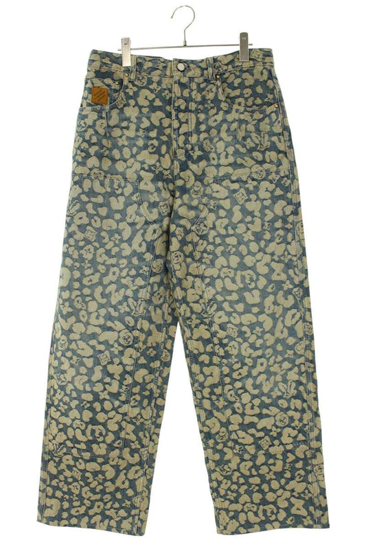 LOUISVUITTON 25AW Jacquard Leopard Work Indigo Denim Size 30
