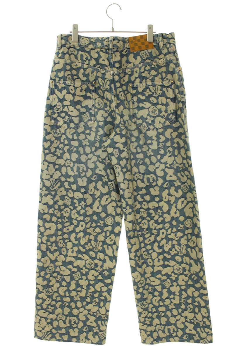 LOUISVUITTON 25AW Jacquard Leopard Work Indigo Denim Size 30