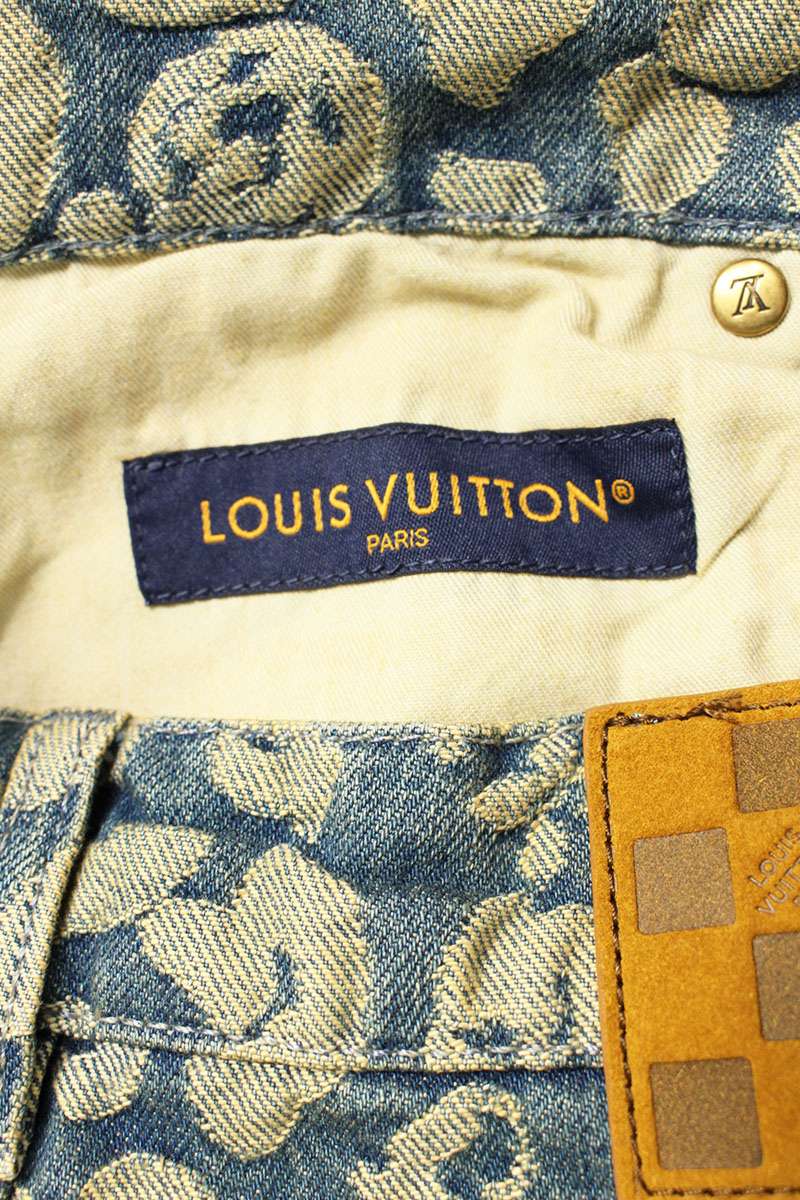 LOUISVUITTON 25AW Jacquard Leopard Work Indigo Denim Size 30