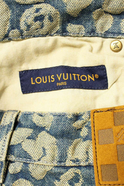 LOUISVUITTON 25AW Jacquard Leopard Work Indigo Denim Size 30
