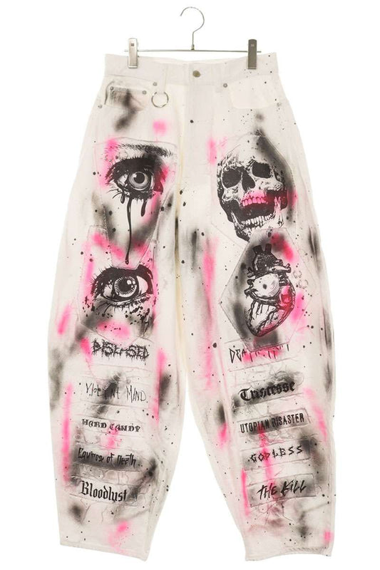 KIDILL Piercing Patchwork Paint Denim Pants Multi Size 32