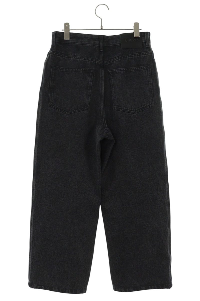 LOEWE Anagram Embroidery Baggy Denim Pants Black Size 32