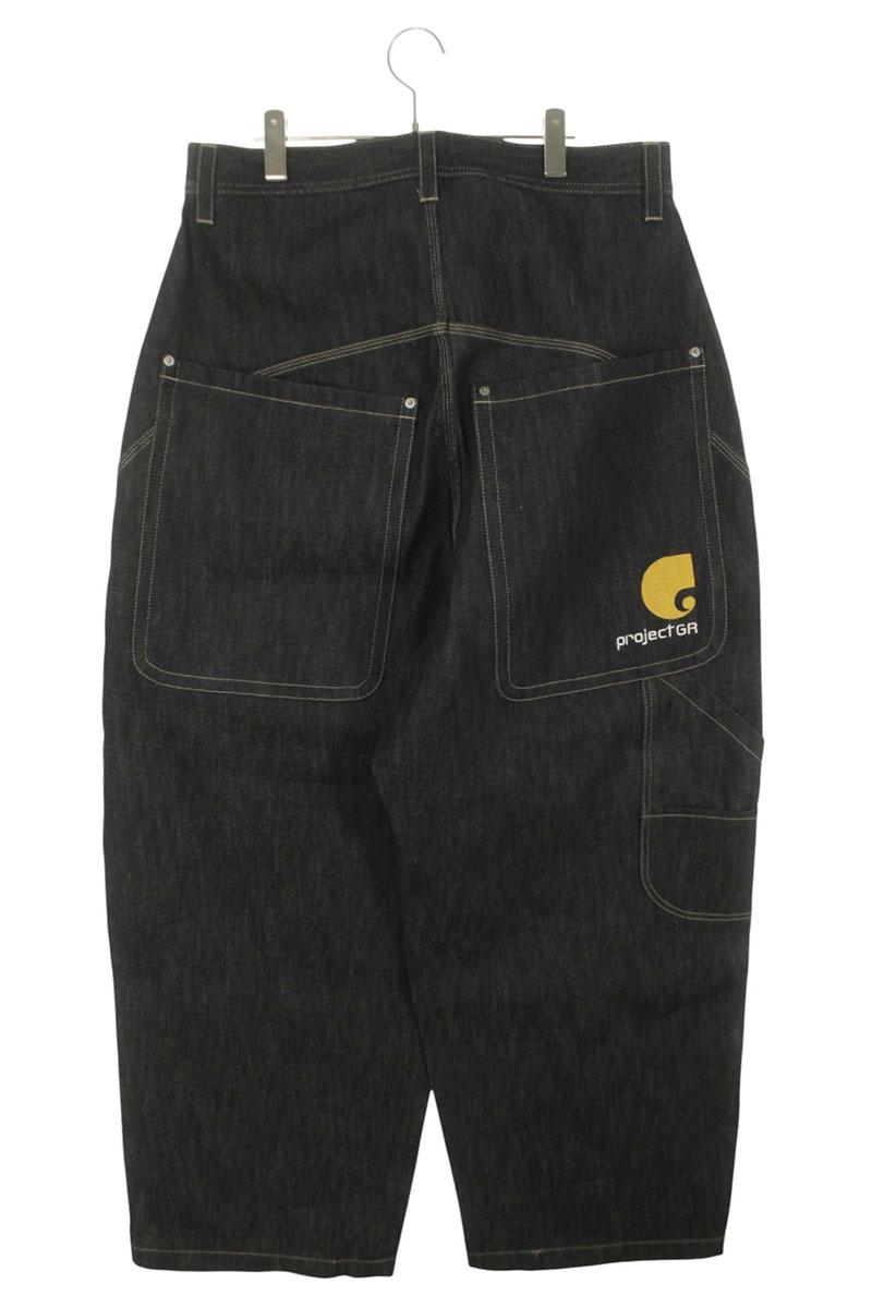 PROJECT GR Retro Homage Logo Baggy Denim Pants Size 34