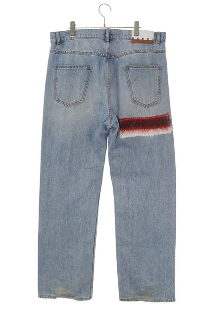 MARNI Light Blue Mohair Patch Denim Pants Size 34