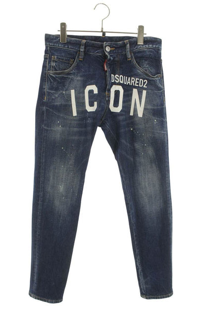 DSQUARED2 20SS SKINNY DAN Logo Print Denim Blue Size 31