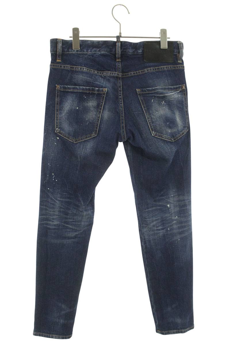 DSQUARED2 20SS SKINNY DAN Logo Print Denim Blue Size 31