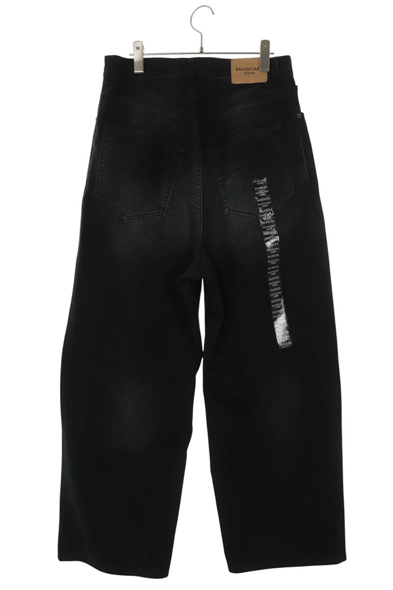 BALENCIAGA Size Sticker Baggy Black Denim Size 28