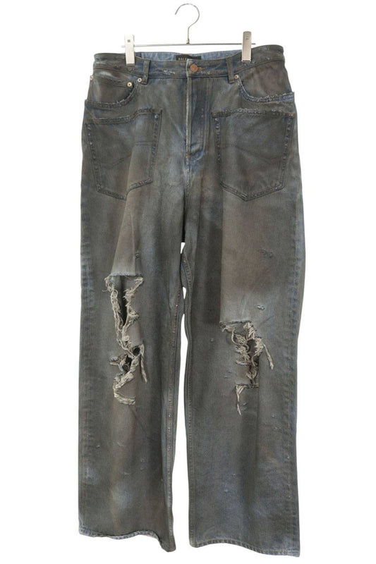 BALENCIAGA Distressed Patch Pocket Baggy Denim Pants Size 30