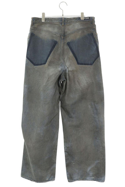 BALENCIAGA Distressed Patch Pocket Baggy Denim Pants Size 30