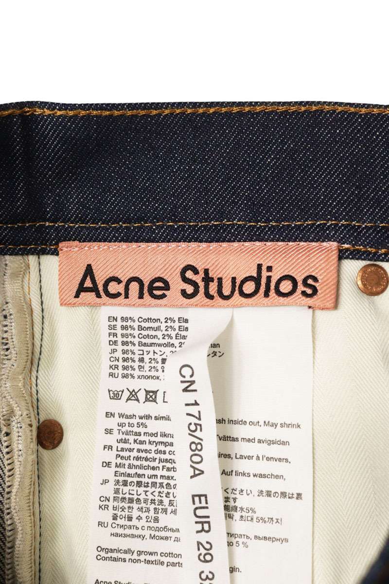 ACNE STUDIOS Indigo Stretch Cotton Tapered Denim Size 29