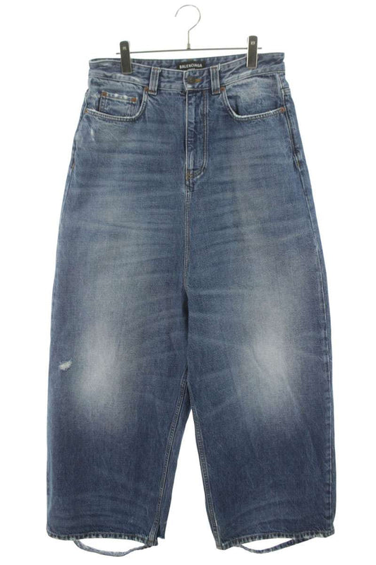BALENCIAGA 22AW Distressed Washed Baggy Denim Pants Size 30
