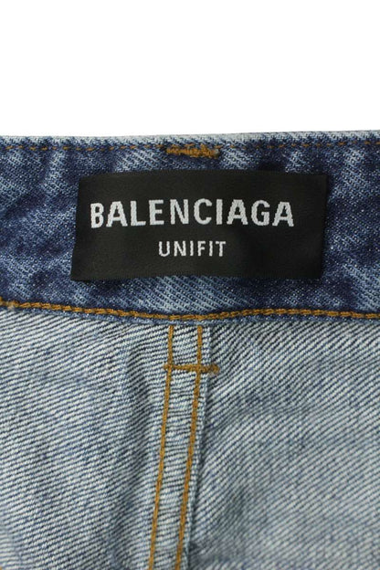 BALENCIAGA 22AW Distressed Washed Baggy Denim Pants Size 30