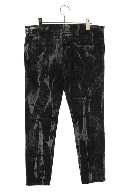 DOLCE & GABBANA Tie-Dye Skinny Stretch Denim Black Size 36