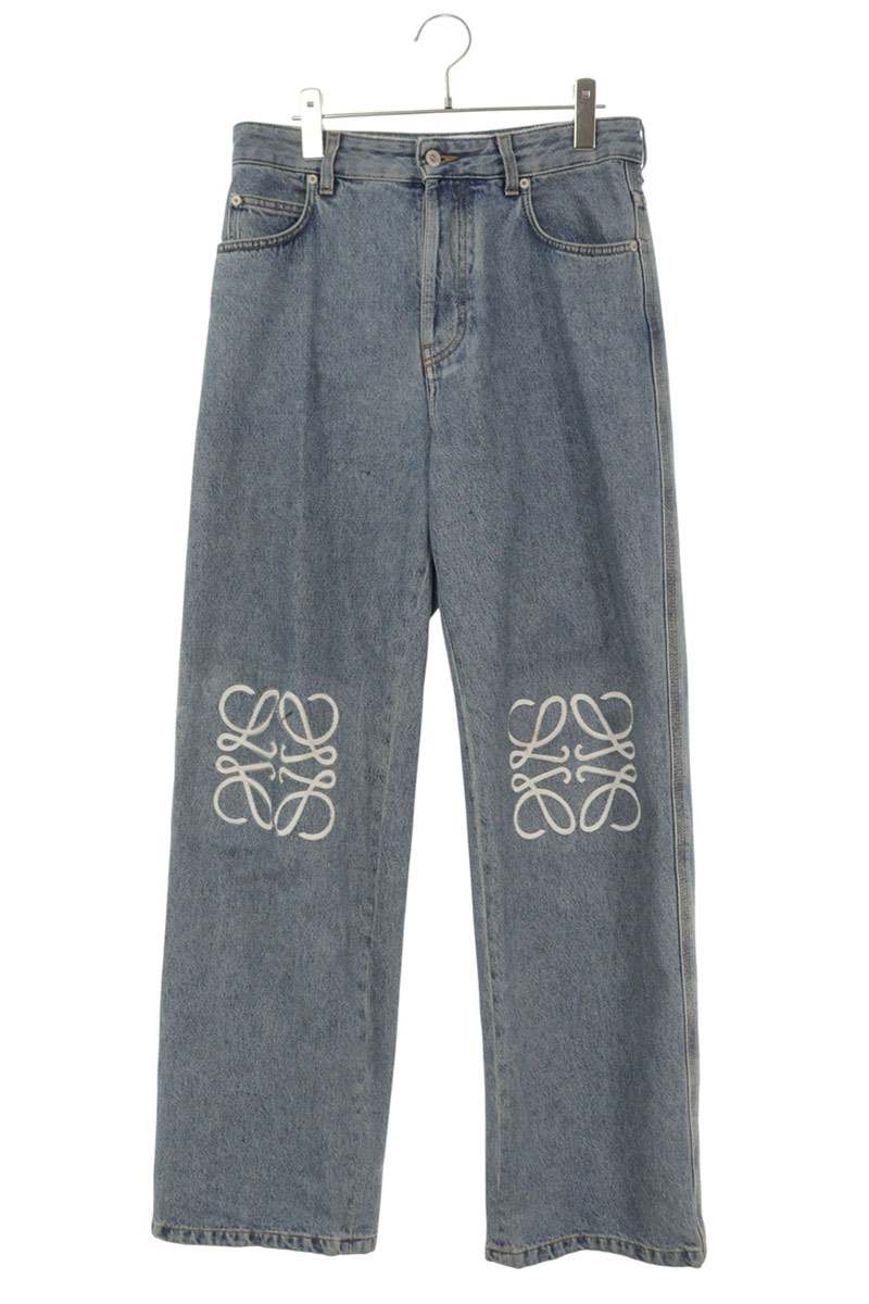 LOEWE Anagram Embroidered Baggy Denim Pants Size 32