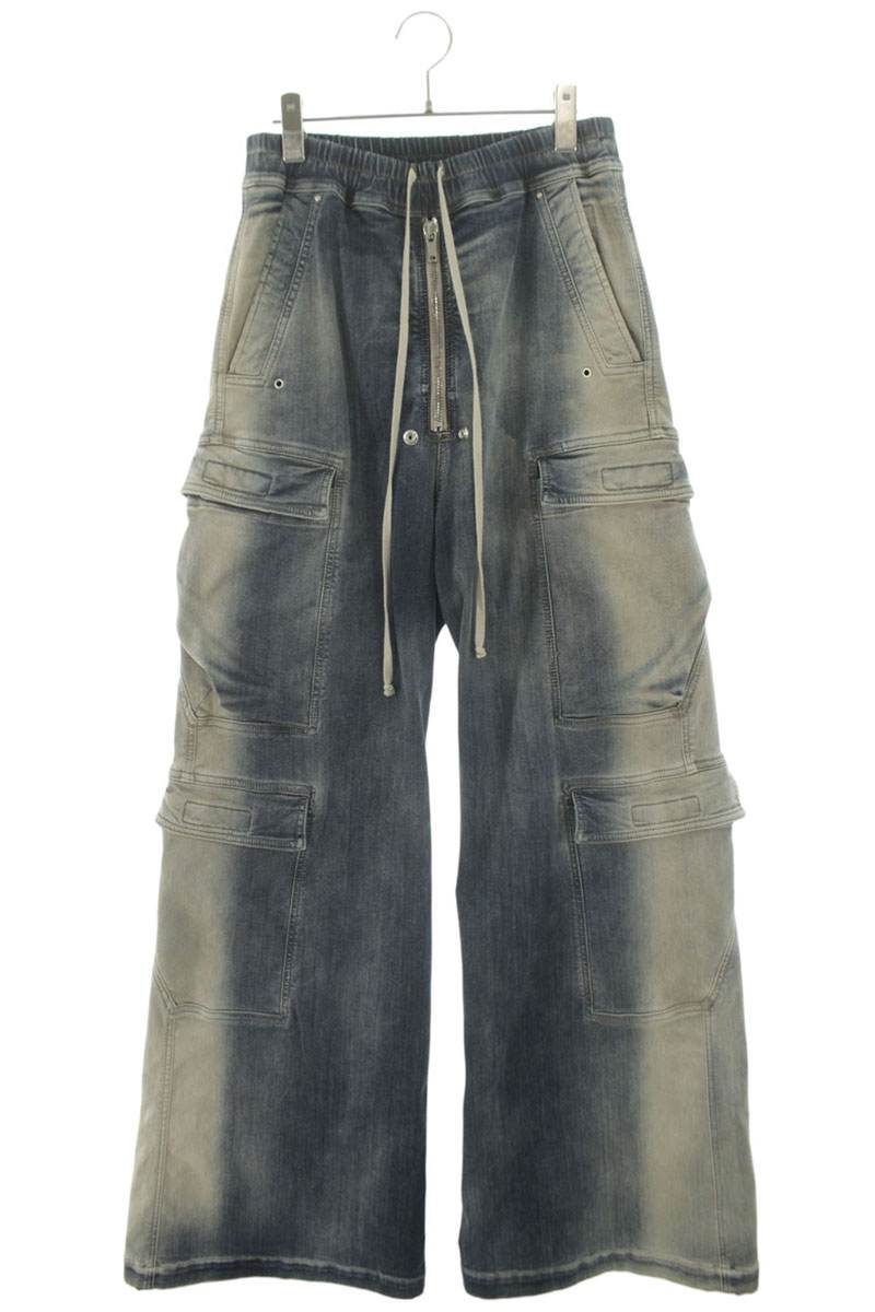 Rick Owens 23SS DOUBLE CARGO JUMBO BELAS Denim Pants Size 34