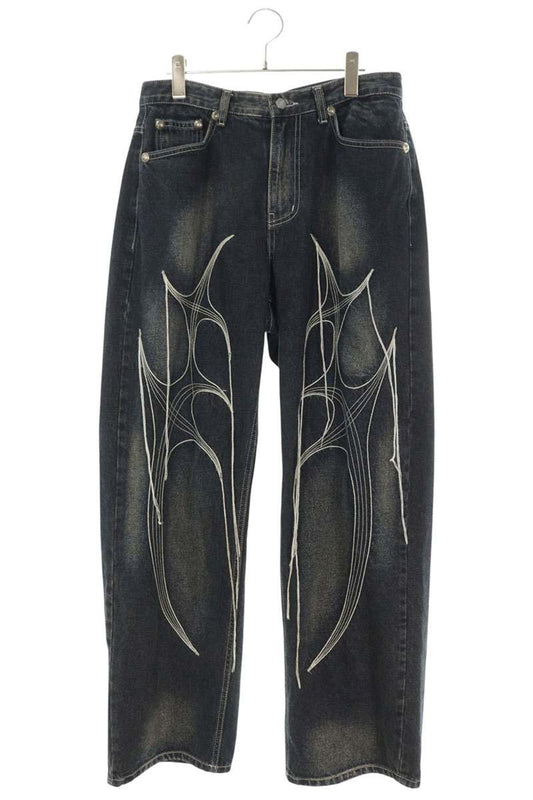 THUG CLUB Tribal Embroidered Denim Pants Size 32