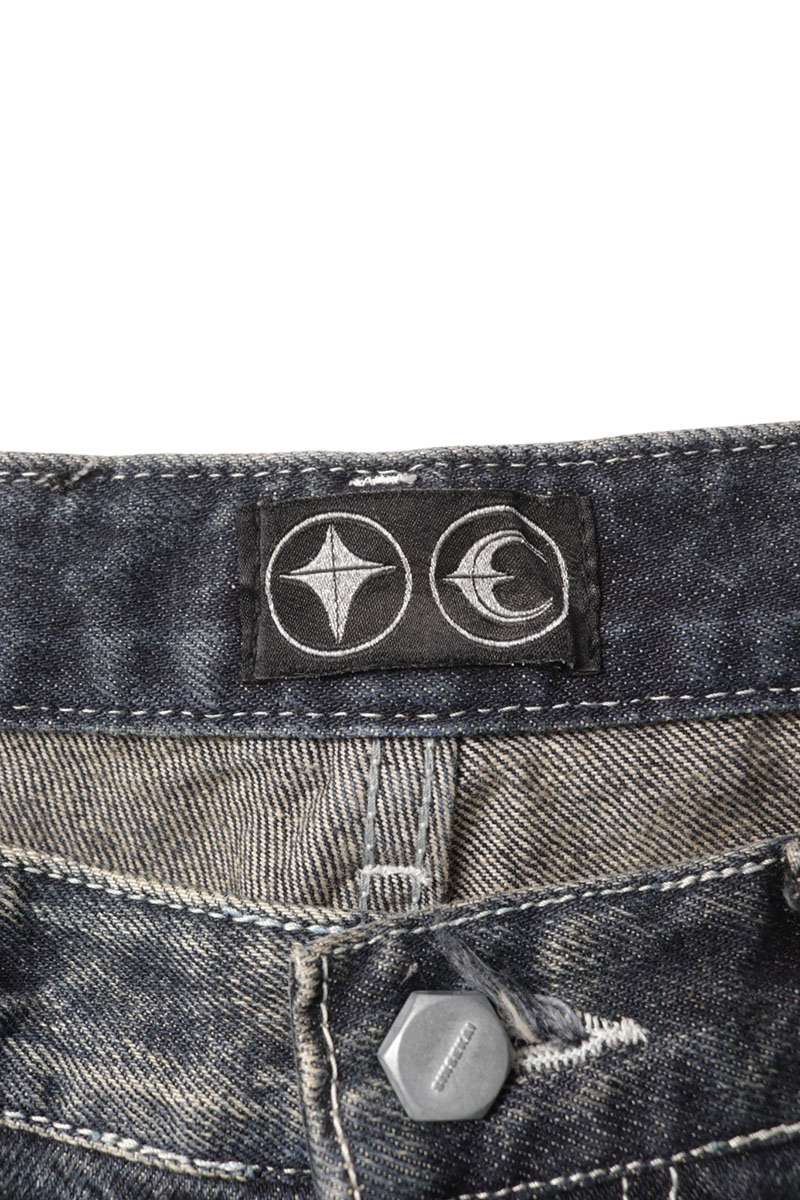THUG CLUB Tribal Embroidered Denim Pants Size 32