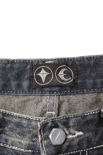 THUG CLUB Tribal Embroidered Denim Pants Size 32
