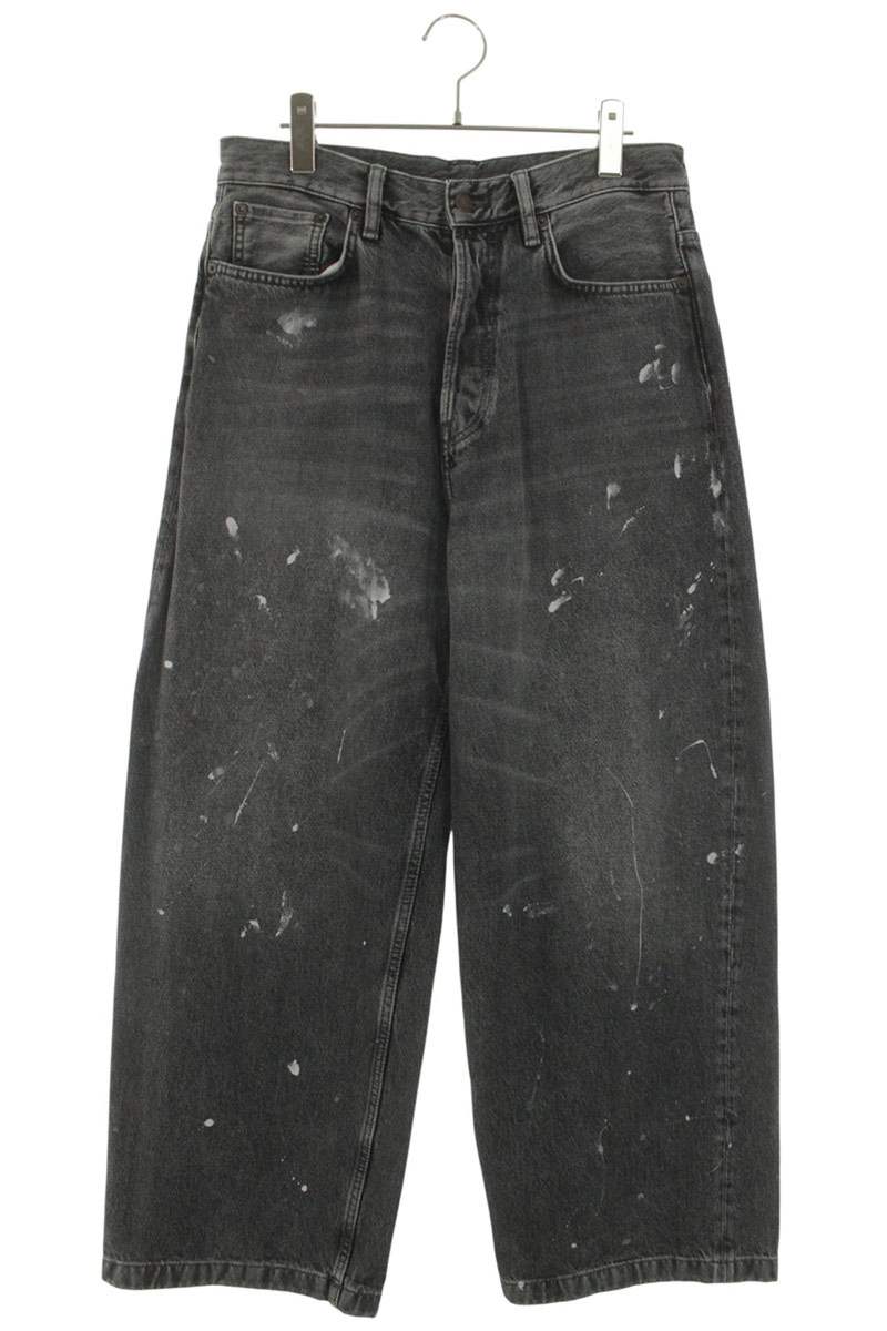ACNE STUDIOS ASH BLACK Paint Splatter Baggy Denim Size 28