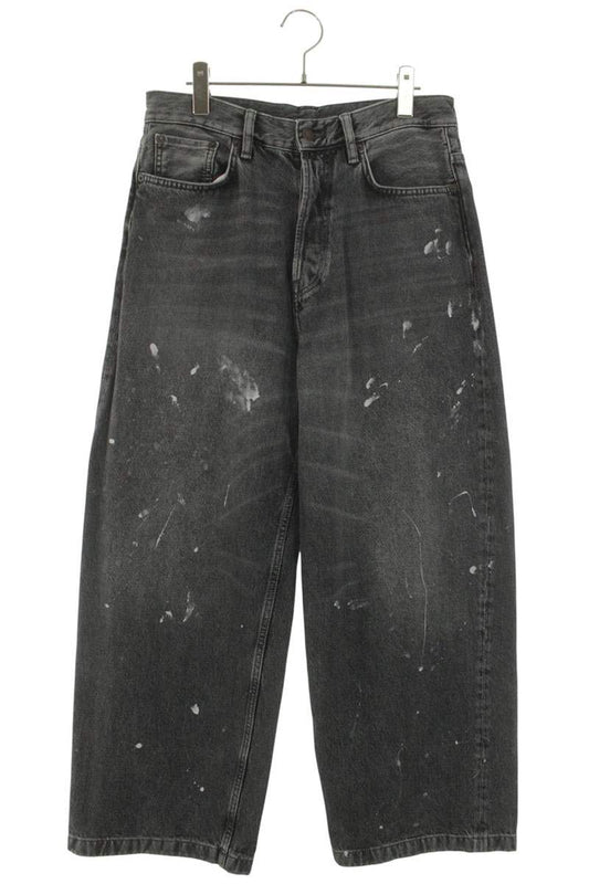 ACNE STUDIOS ASH BLACK Paint Splatter Baggy Denim Size 28