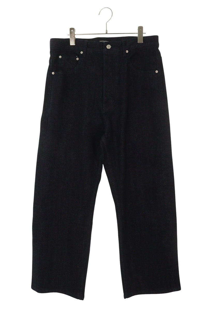 FAR FROM WHAT FAR RAW-TEXTURE DENIM Wide Indigo Size 32
