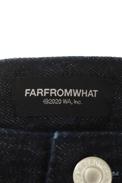 FAR FROM WHAT FAR RAW-TEXTURE DENIM Wide Indigo Size 32