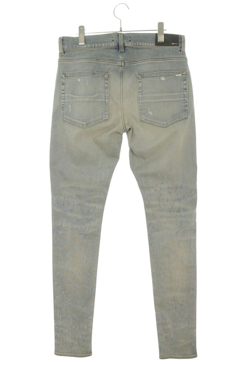 AMIRI Light Blue Shotgun Distressed Skinny Denim Size 32
