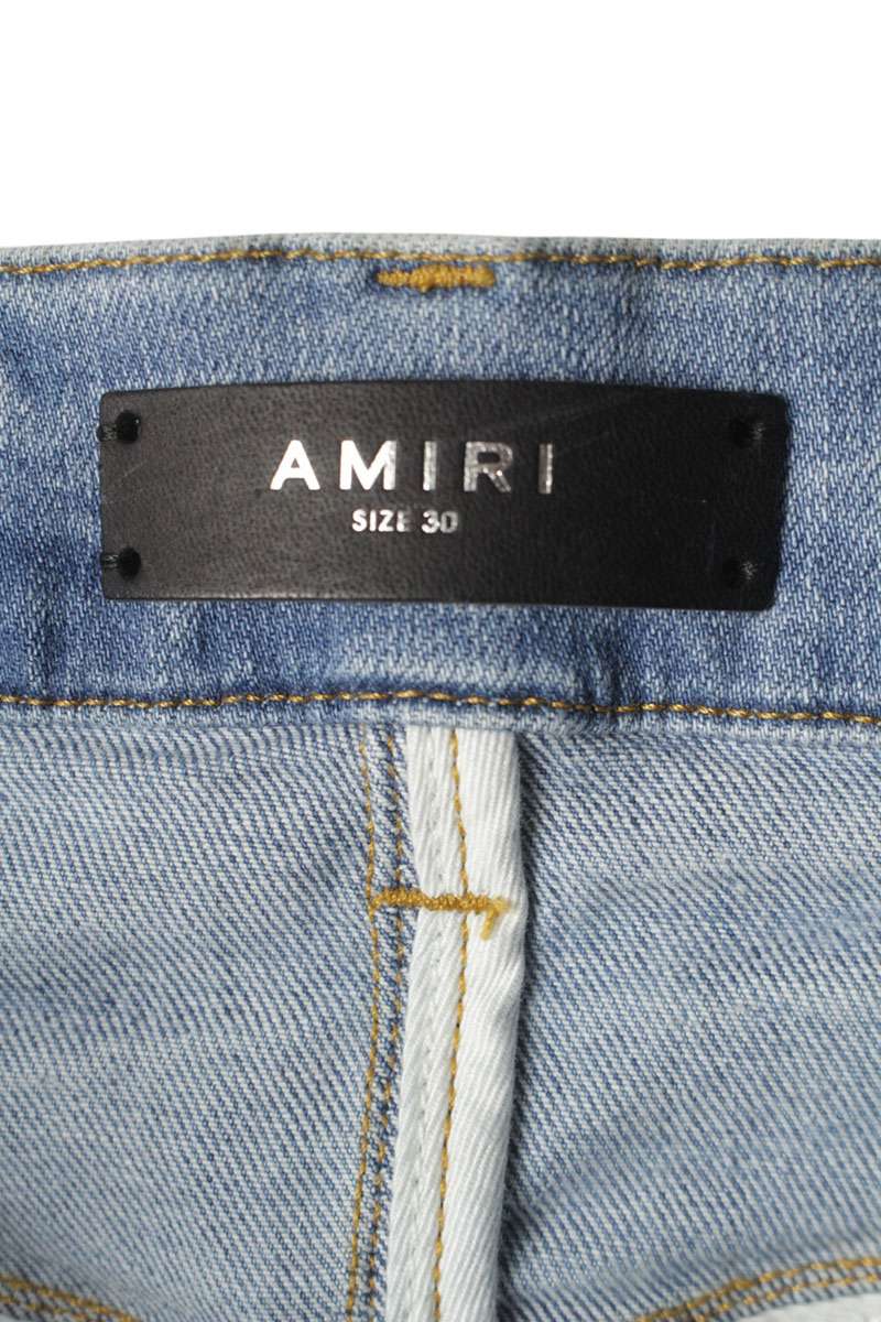 AMIRI Light Blue Shotgun Distressed Skinny Denim Size 30