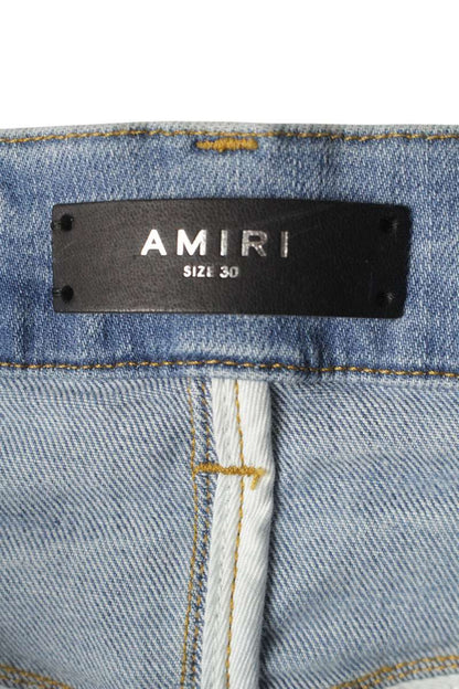 AMIRI Light Blue Shotgun Distressed Skinny Denim Size 30