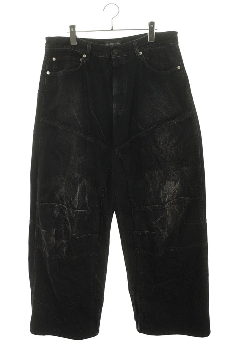BALENCIAGA Double Knee Denim Pants Black Size 32