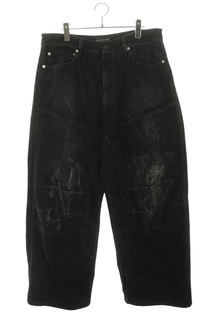 BALENCIAGA Double Knee Denim Pants Black Size 32