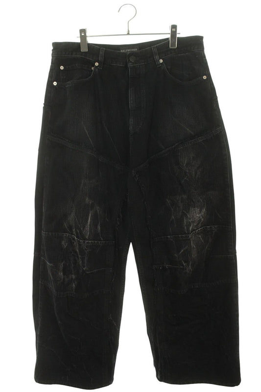 BALENCIAGA Double Knee Denim Pants Black Size 32