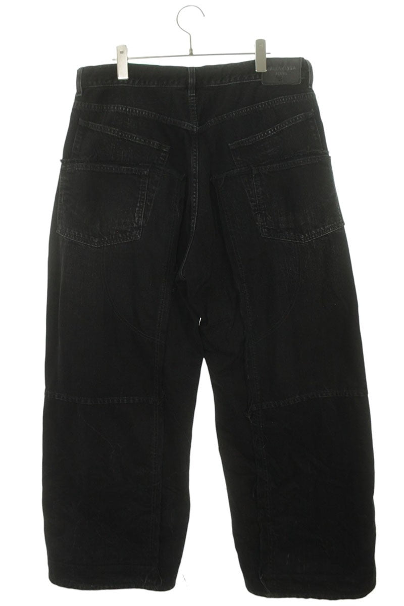 BALENCIAGA Double Knee Denim Pants Black Size 32