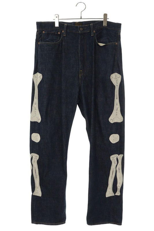KAPITAL Skeleton Bone Button Fly Denim Pants Size 36