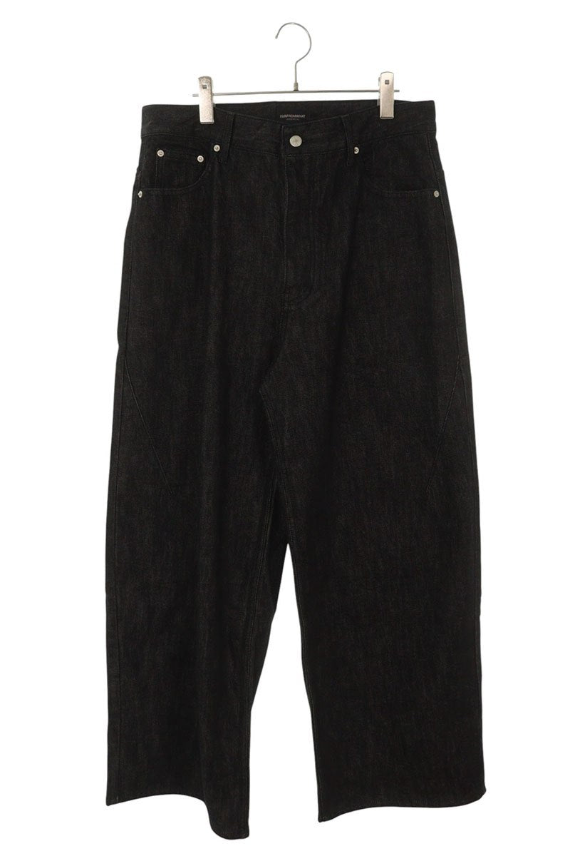FAR FROM WHAT FAR SELVEDGE WIDE JEANS Black Size 34