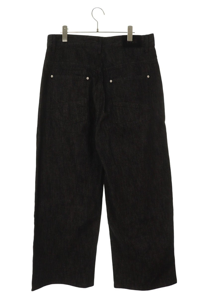 FAR FROM WHAT FAR SELVEDGE WIDE JEANS Black Size 34