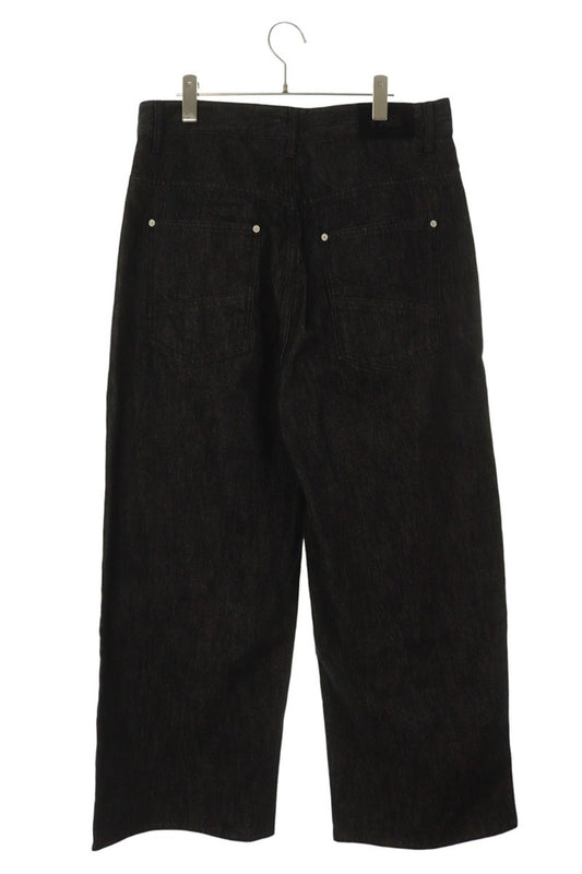 FAR FROM WHAT FAR SELVEDGE WIDE JEANS Black Size 34